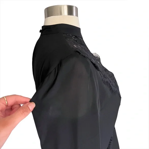 Cami NYC The Skylar Black Lace Long Sleeve Top Blouse XS - Picture 7 of 7